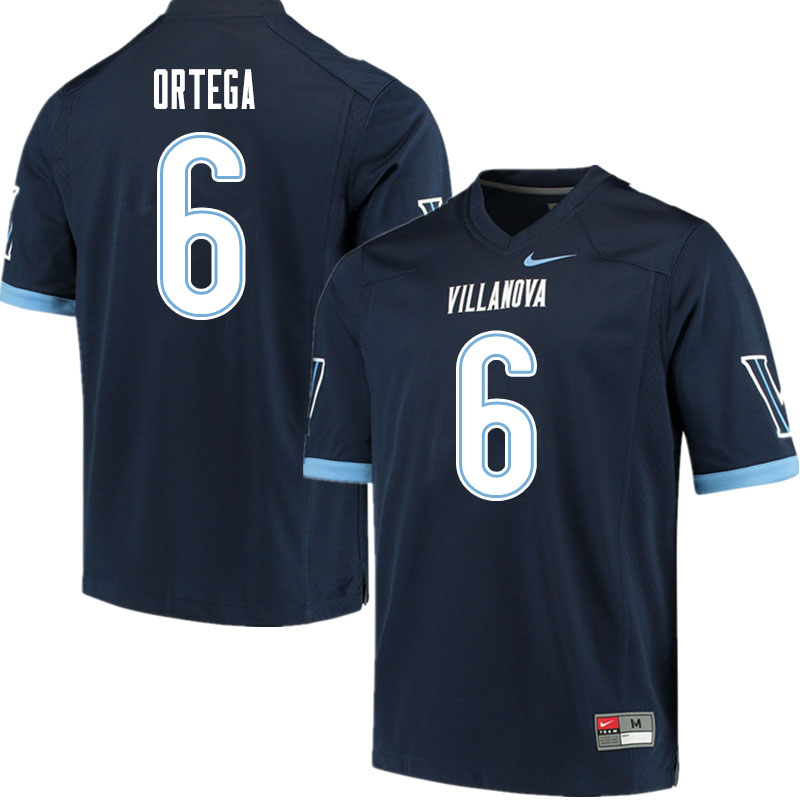 Men #6 Ricky Ortega Villanova Wildcats College Football Jerseys Sale-Navy